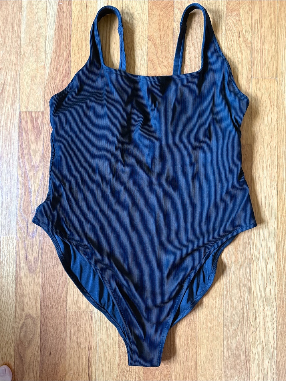 Old Navy Black Ribbed One-Piece Swimsuit
